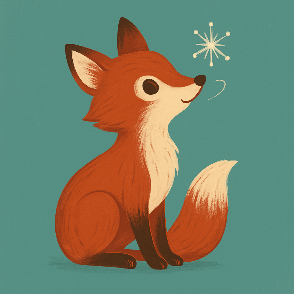 Holiday Fox Magnet – 2.5 Inch includes shipping