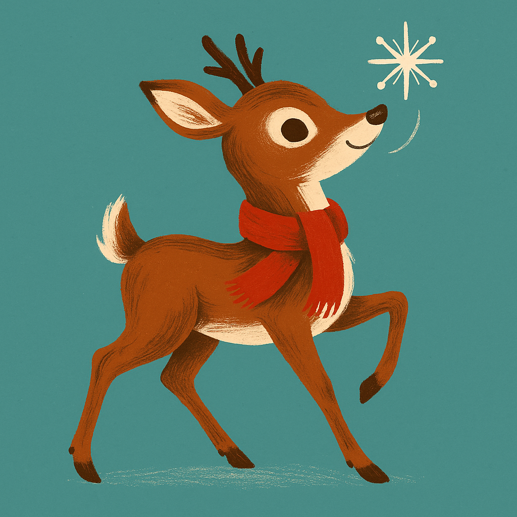 Holiday Reindeer Magnet – 2.5 Inch includes shipping
