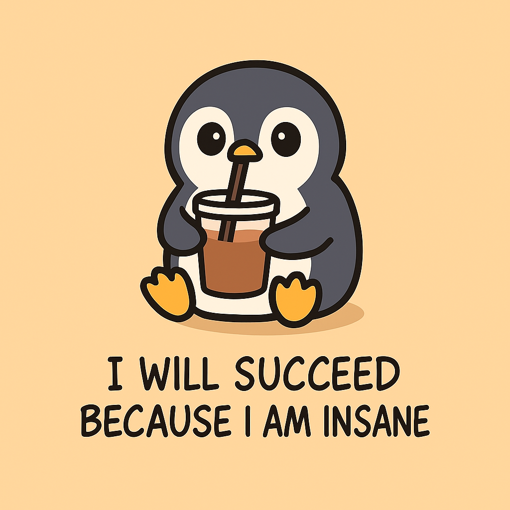 Motivational Penguin Magnet – 2.5 Inch includes shipping