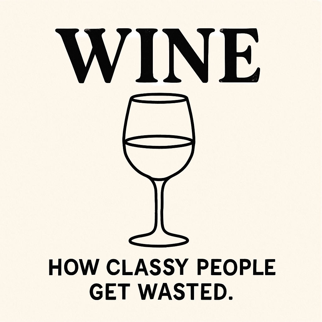 Wine — How Classy People Get Wasted - 2.5”x2.5” includes shipping