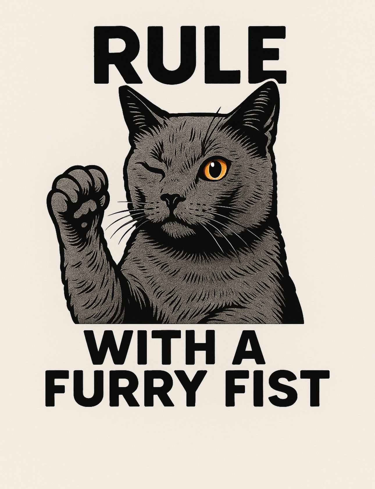 Rule with a Furry Fist - 2.5”x2.5” includes shipping